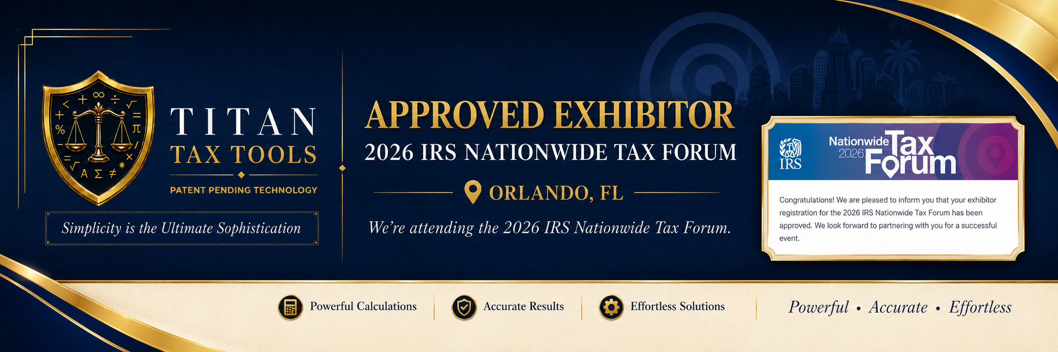 Titan Tax Tools — Approved Exhibitor at the 2026 IRS Nationwide Tax Forum in Orlando, Florida